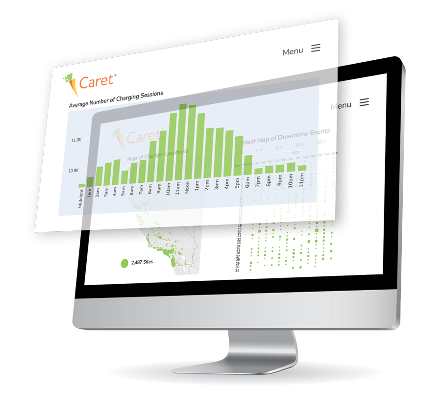 map screenshot with ev stations dots